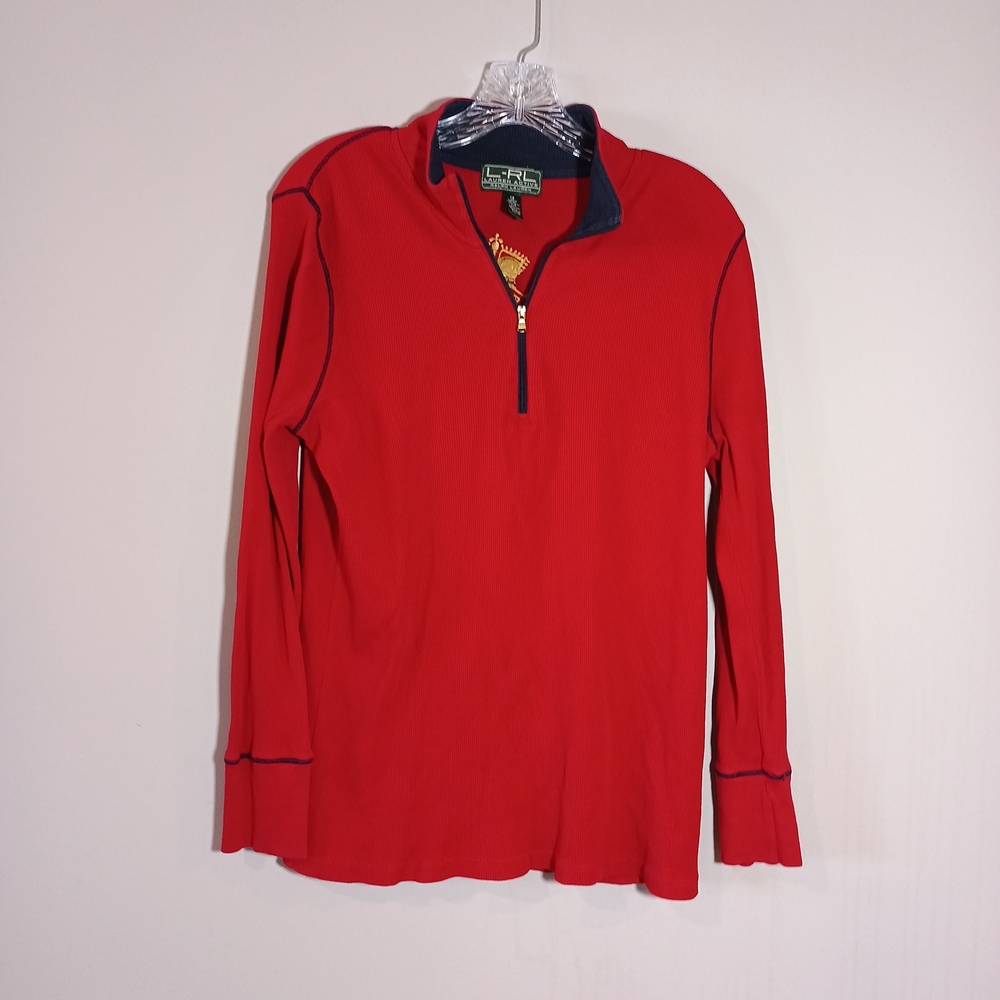 Ralph Lauren Active Equestrian Pullover 1/4 Zip Top Women 1X Red Vintage - Picture 5 of 6